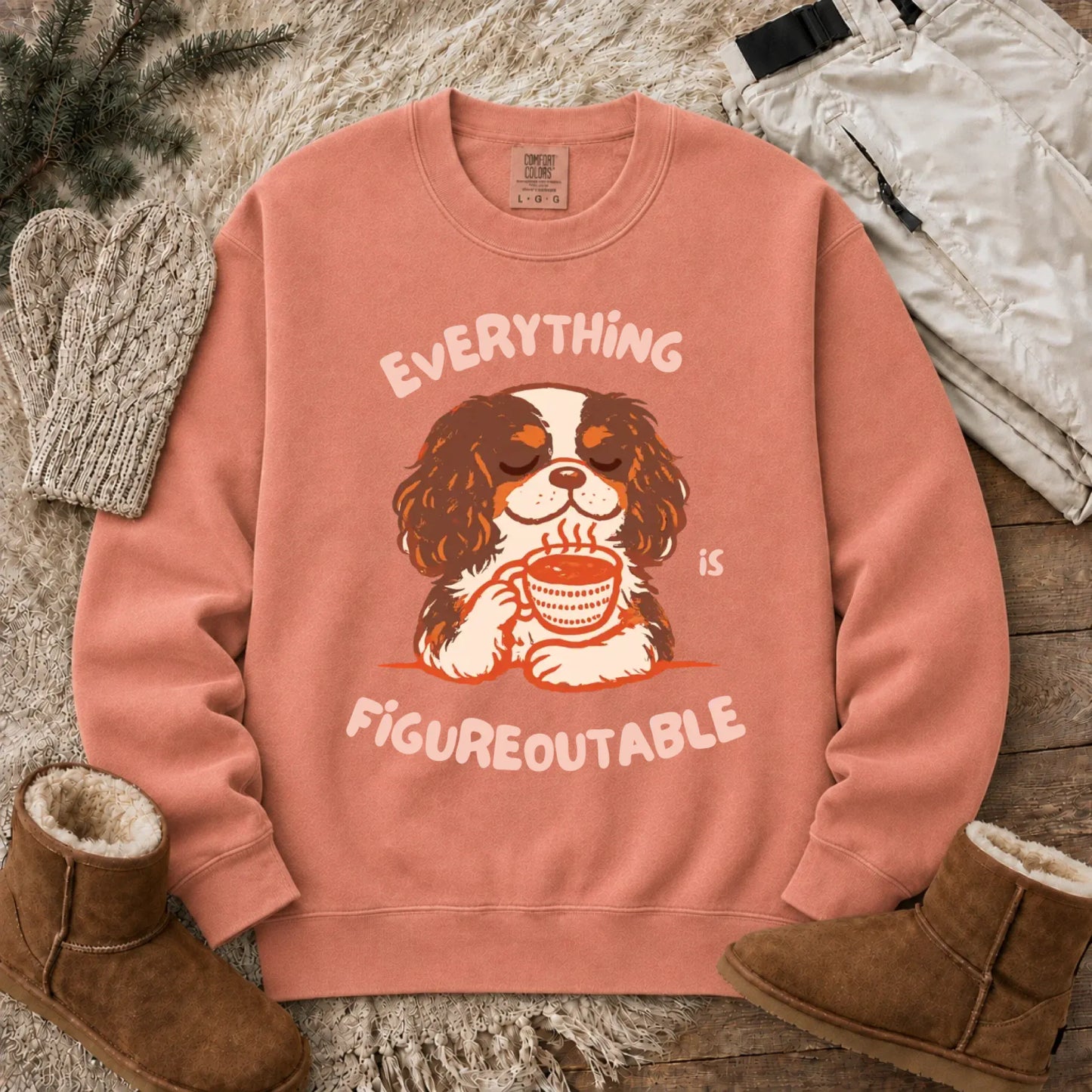 Cavalier Figureoutable Coffee Unisex Sweatshirt Terracotta