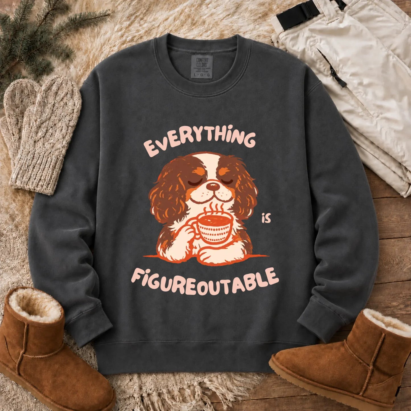 Cavalier Figureoutable Coffee Unisex Sweatshirt Pepper