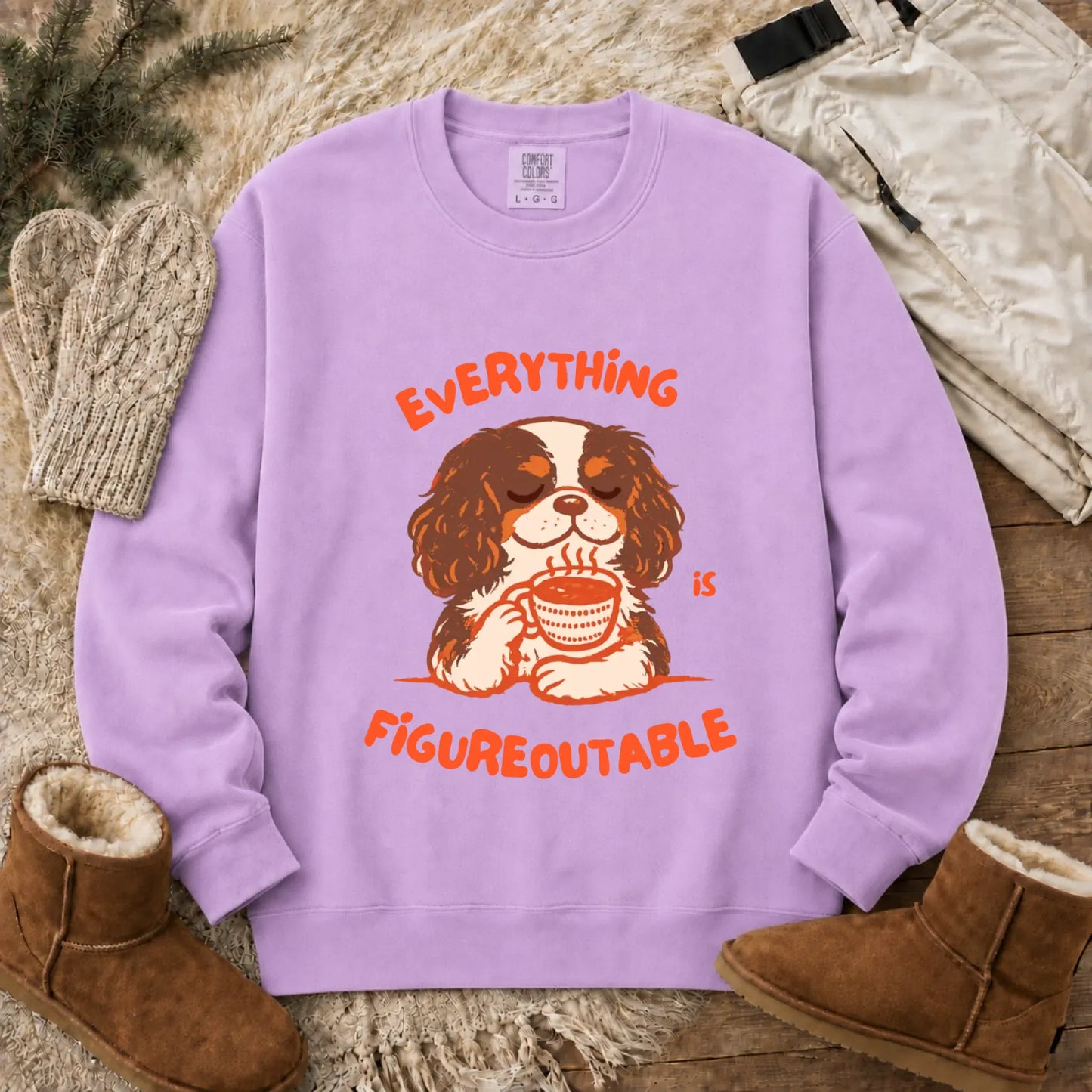 Cavalier Figureoutable Coffee Unisex Sweatshirt Orchid