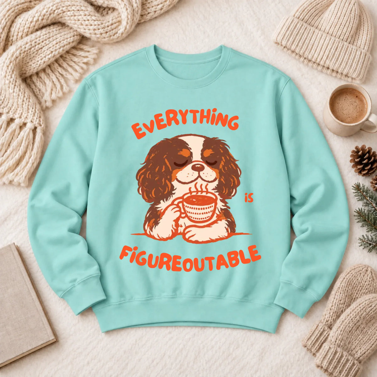 Cavalier Figureoutable Coffee Unisex Sweatshirt Chalky Mint