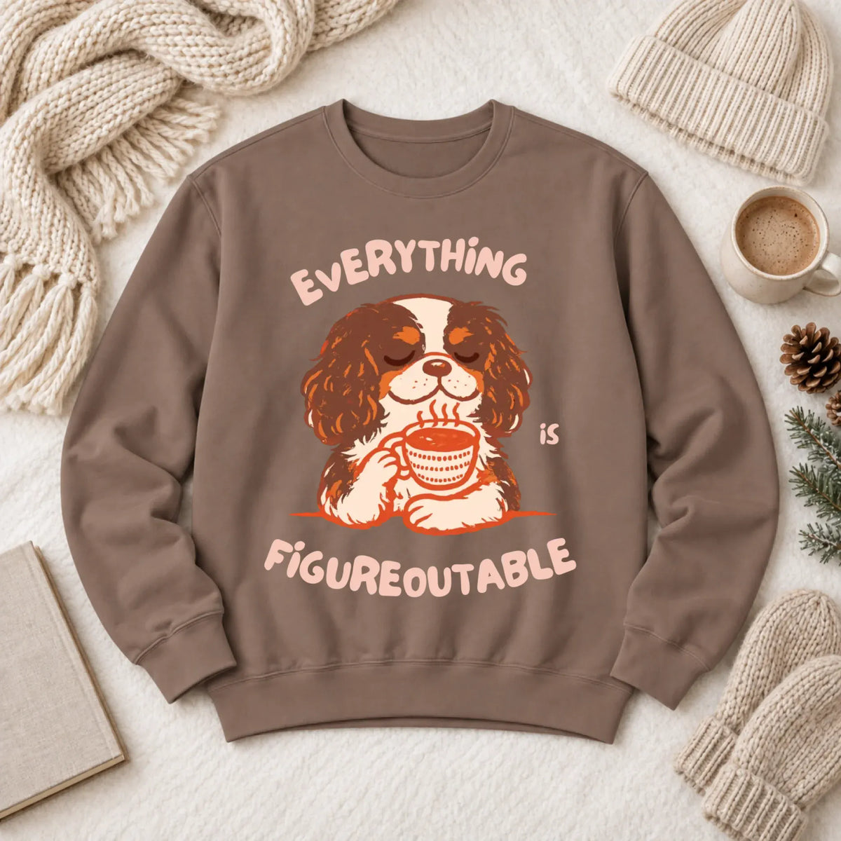 Cavalier Figureoutable Coffee Unisex Sweatshirt Espresso