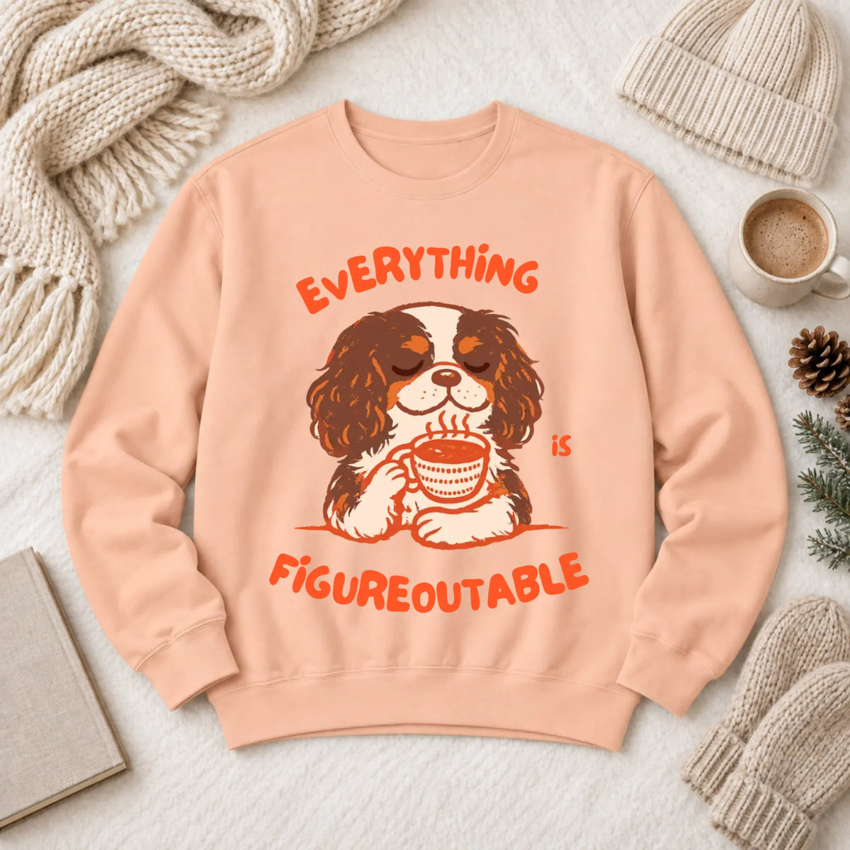 Cavalier Figureoutable Coffee Unisex Sweatshirt Peachy