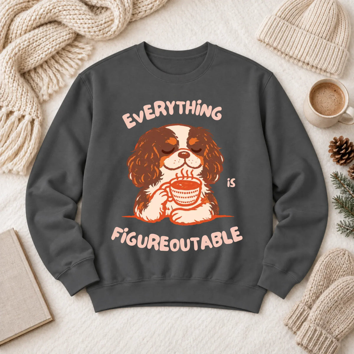 Cavalier Figureoutable Coffee Unisex Sweatshirt Pepper