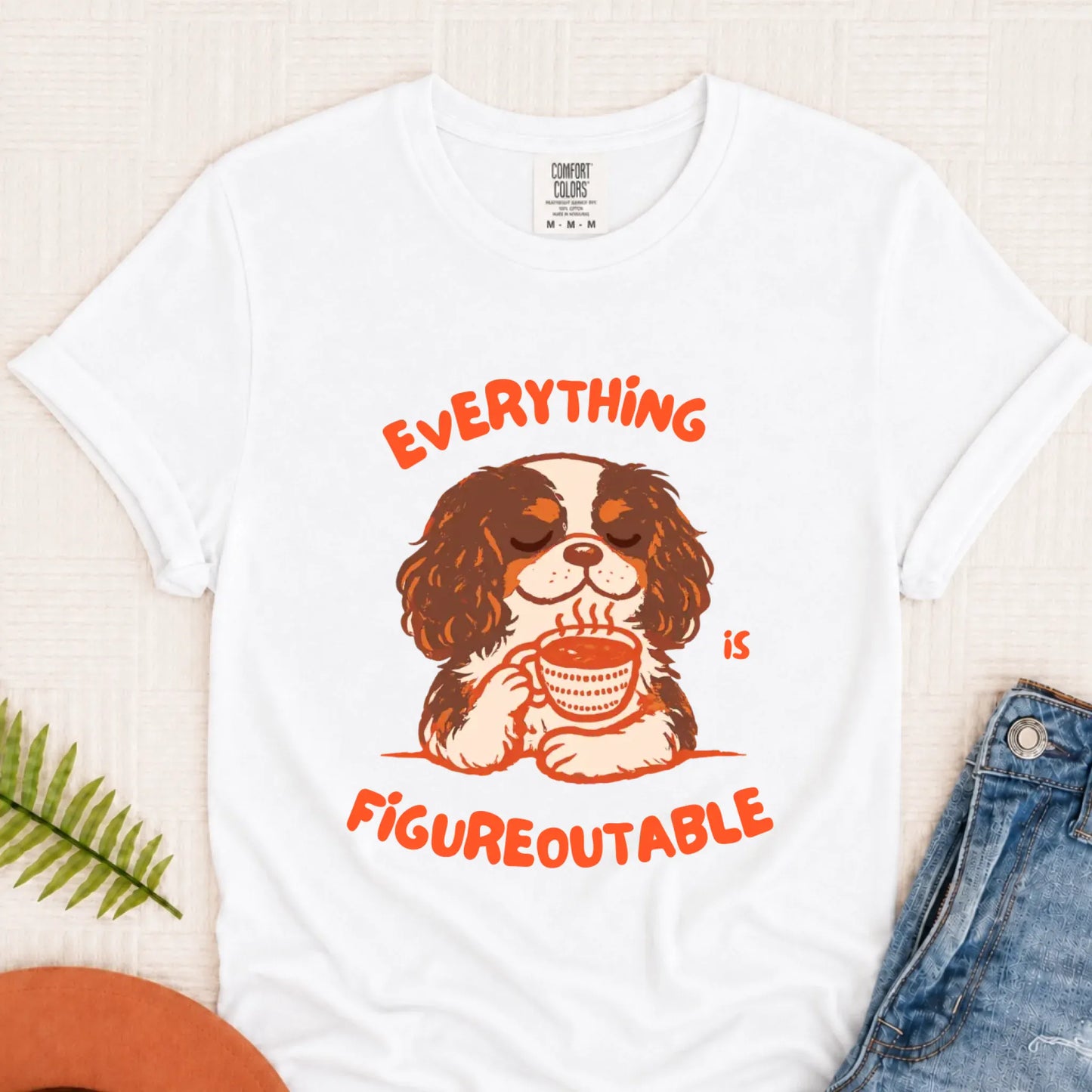 Cavalier Figureoutable Coffee Unisex Tshirt White