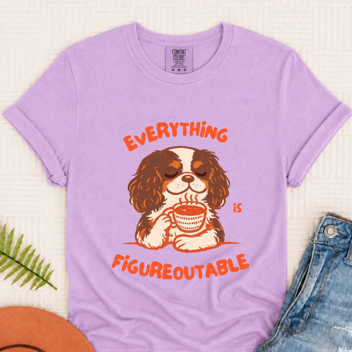 Cavalier Figureoutable Coffee Unisex Tshirt Orchid