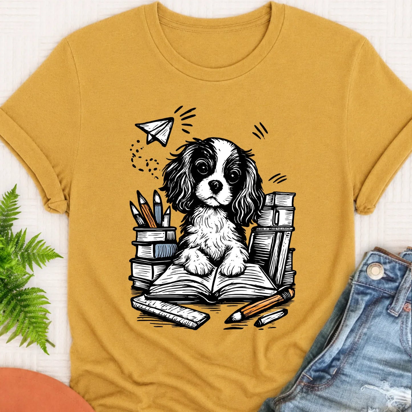 T-Shirt Mustard / S Cavalier First Day of School Unisex TShirt