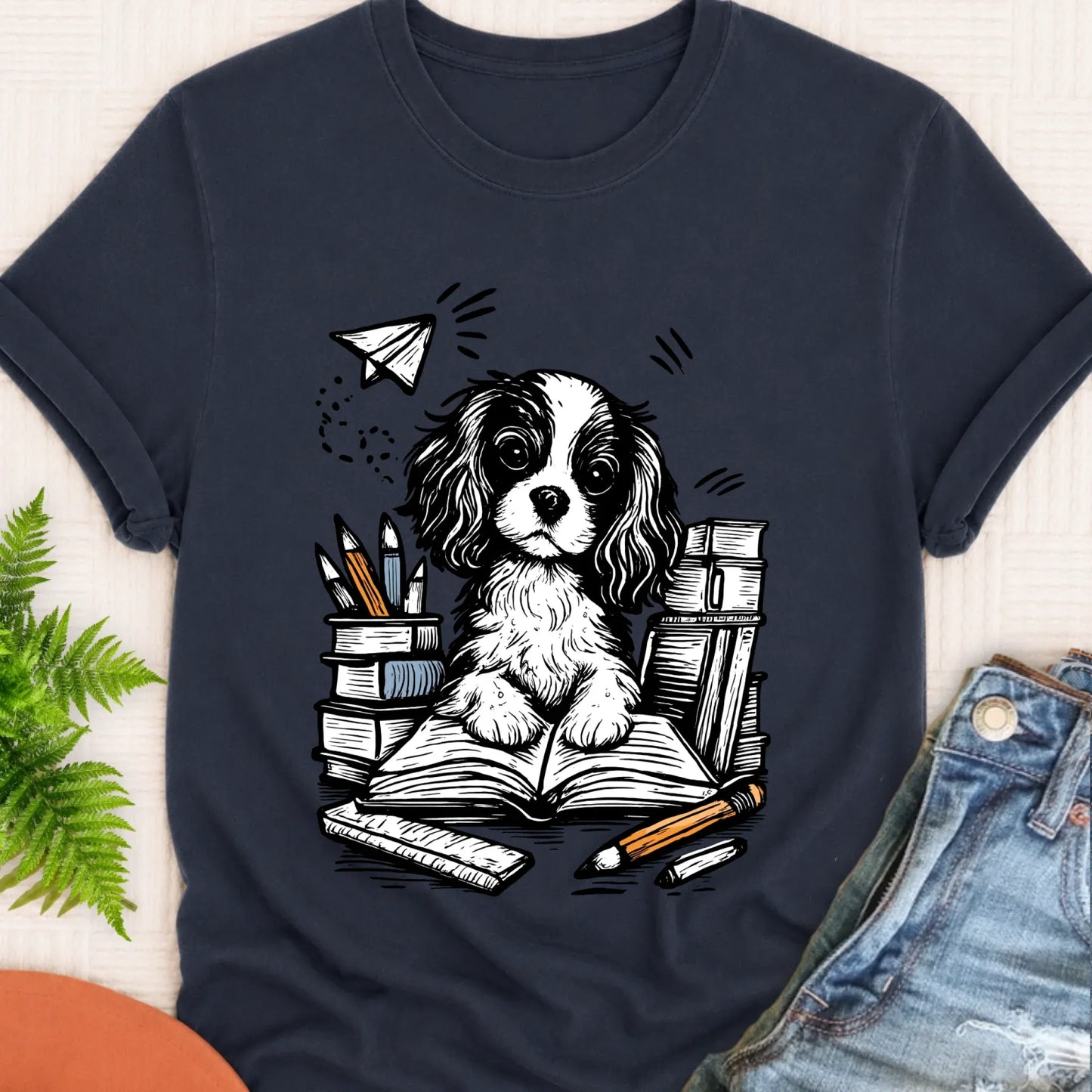 T-Shirt Navy / S Cavalier First Day of School Unisex TShirt