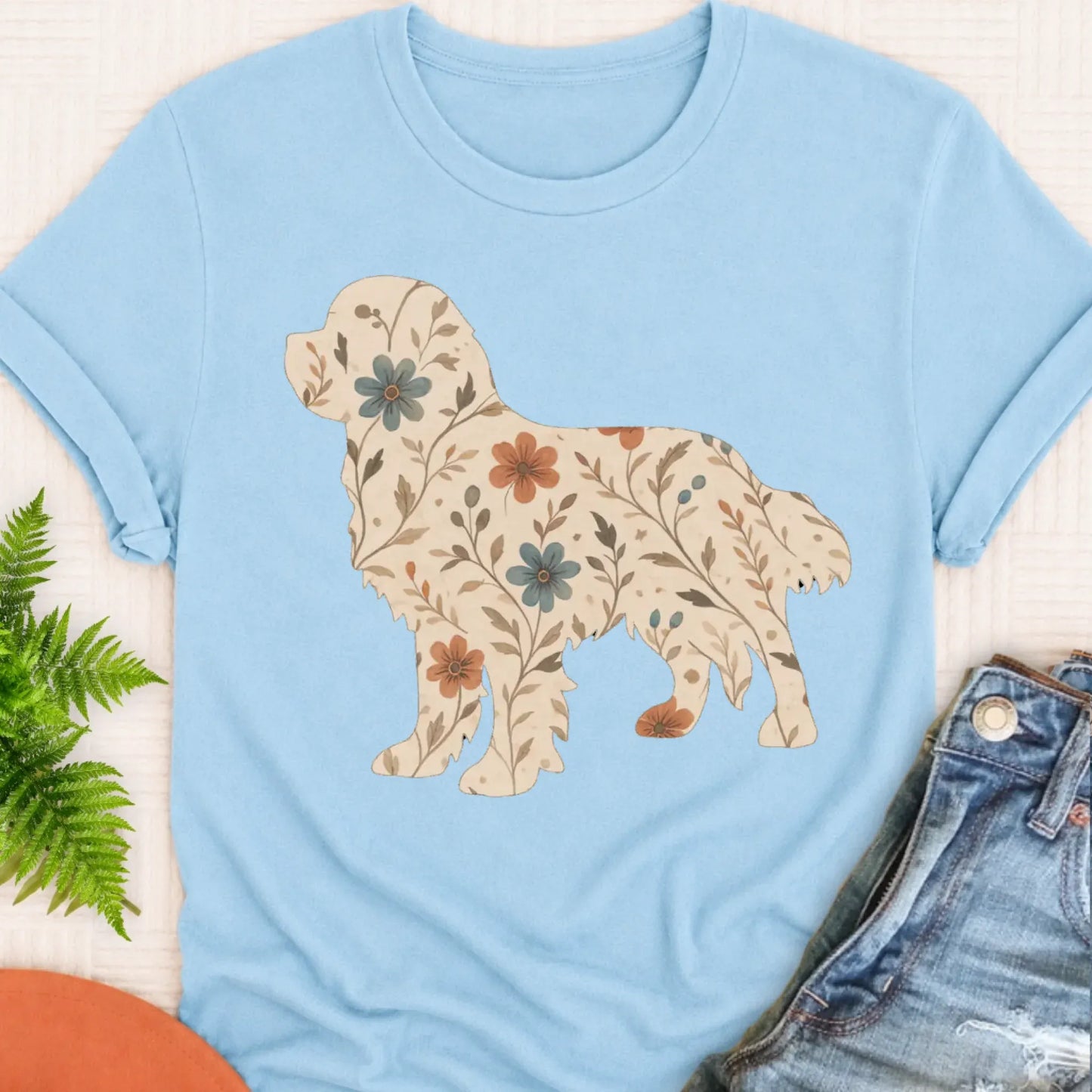 T-Shirt Chambray / S Cavalier Floral Gardening Silhouette Unisex TShirt