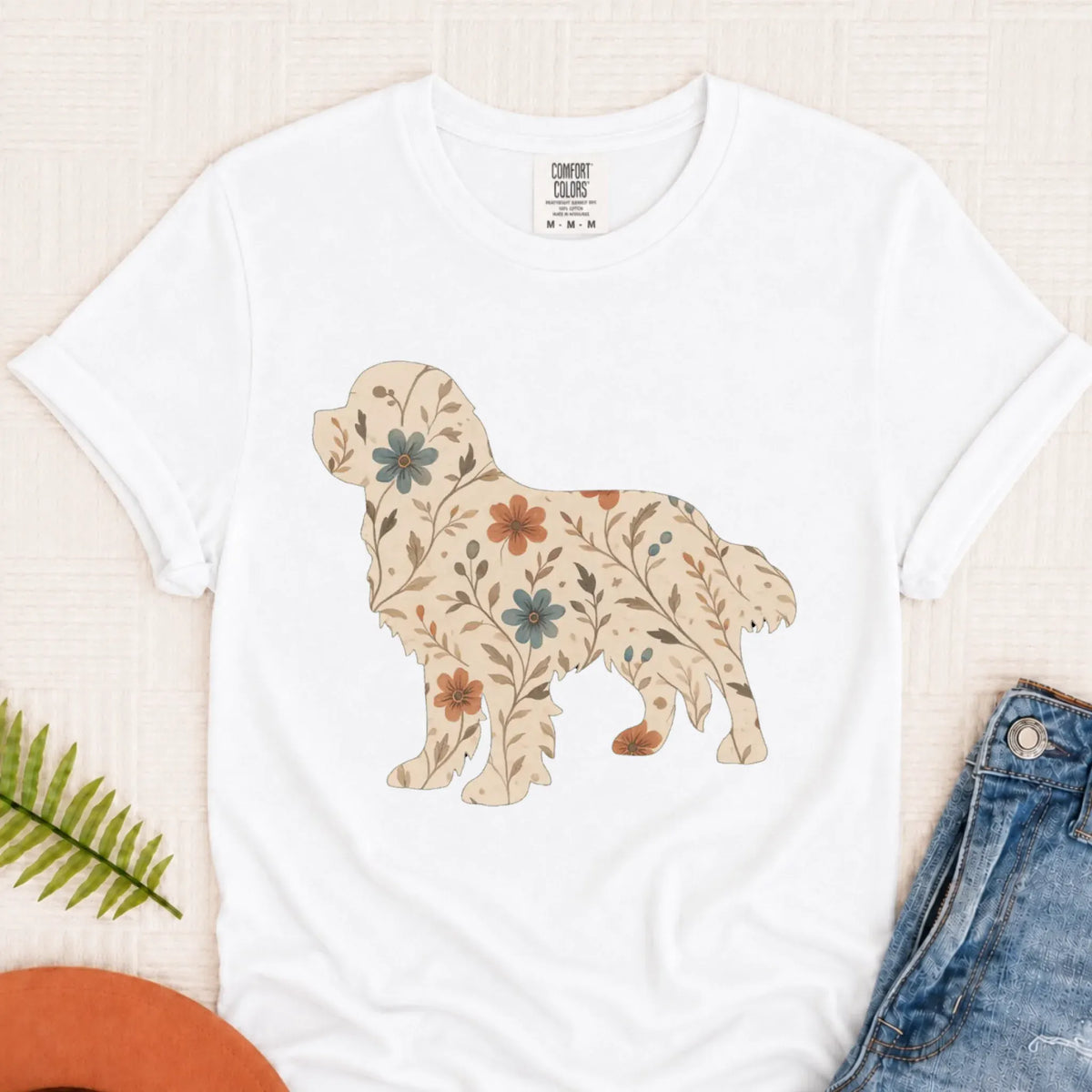Cavalier Floral Gardening Silhouette Unisex TShirt White