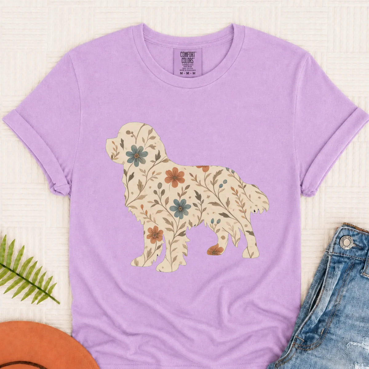 Cavalier Floral Gardening Silhouette Unisex TShirt Orchid