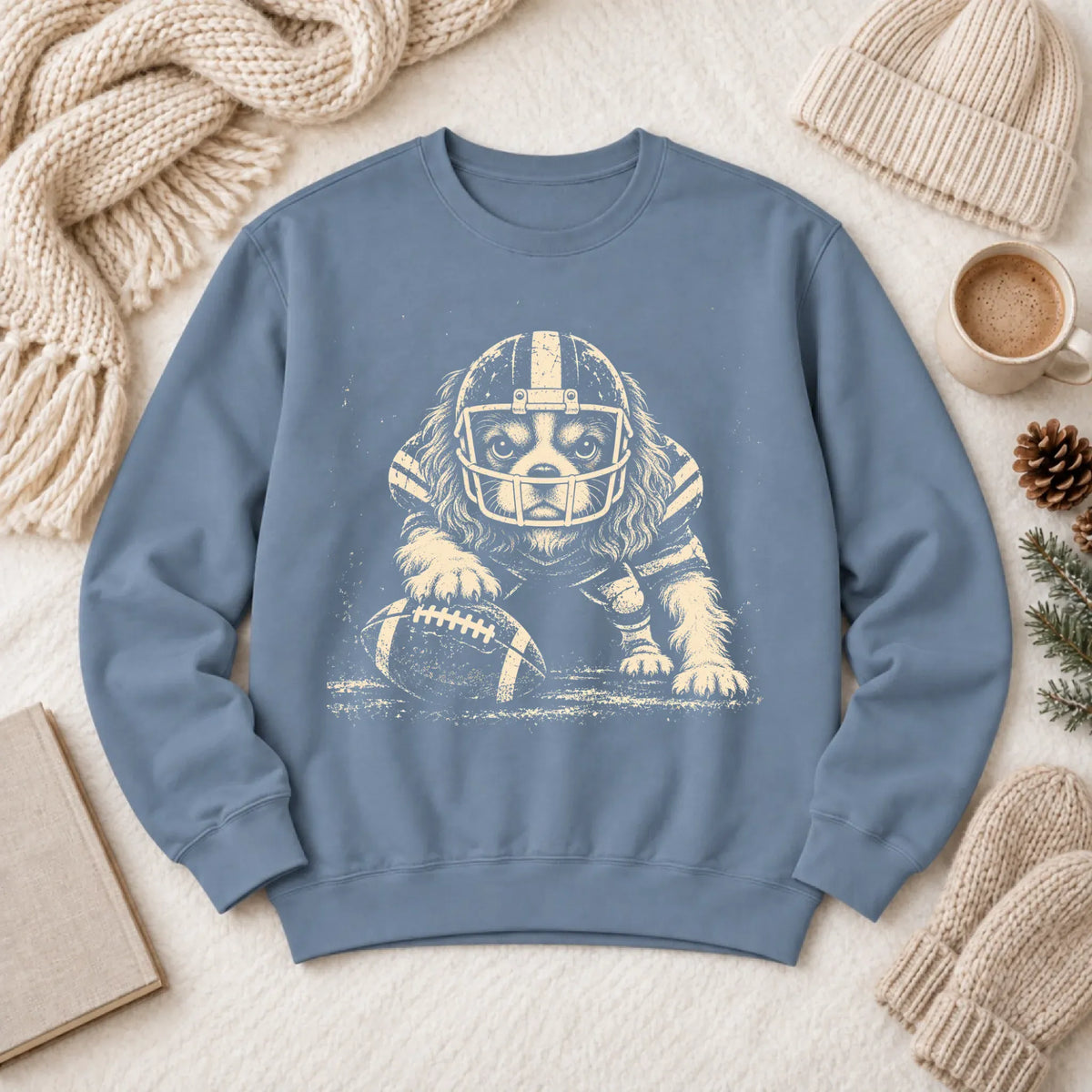 Cavalier Football Grunge Unisex Sweatshirt Blue Jean