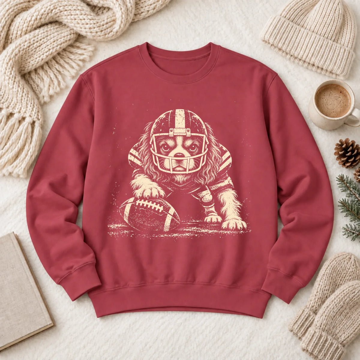 Cavalier Football Grunge Unisex Sweatshirt Crimson
