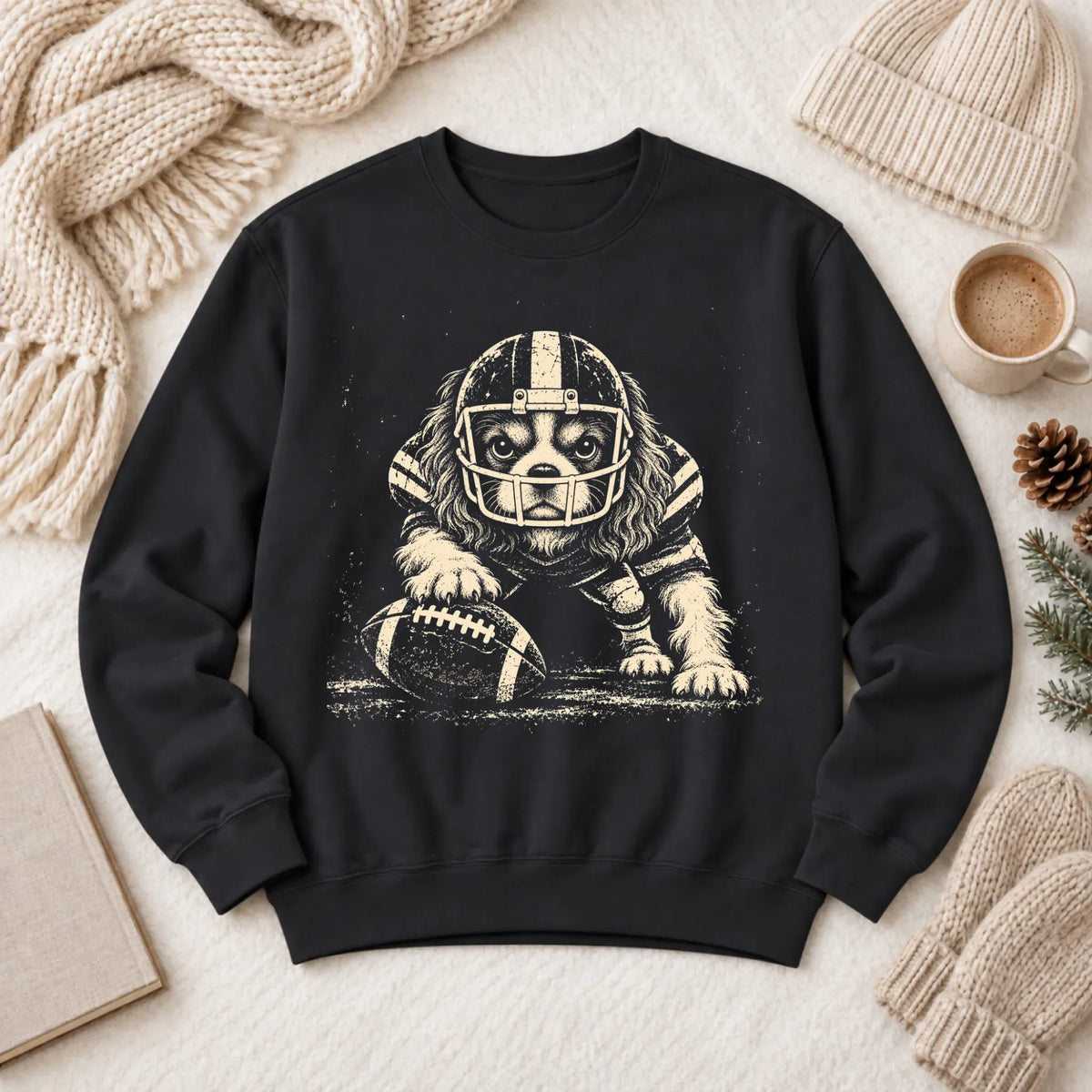 Cavalier Football Grunge Unisex Sweatshirt Black