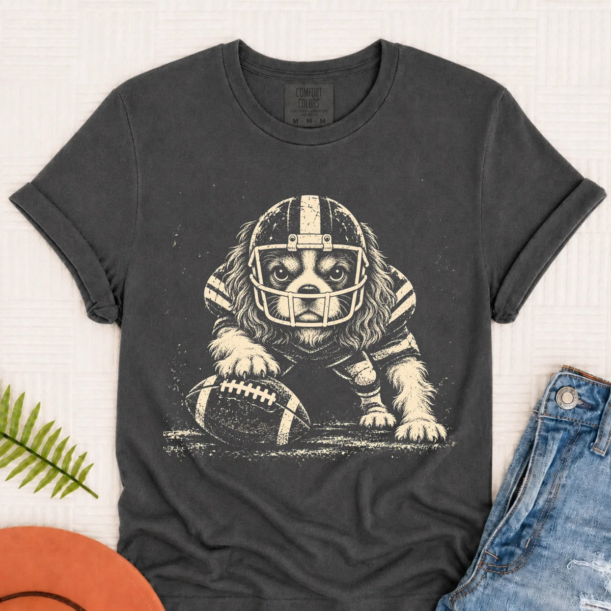 Cavalier Football Grunge Unisex TShirt Pepper