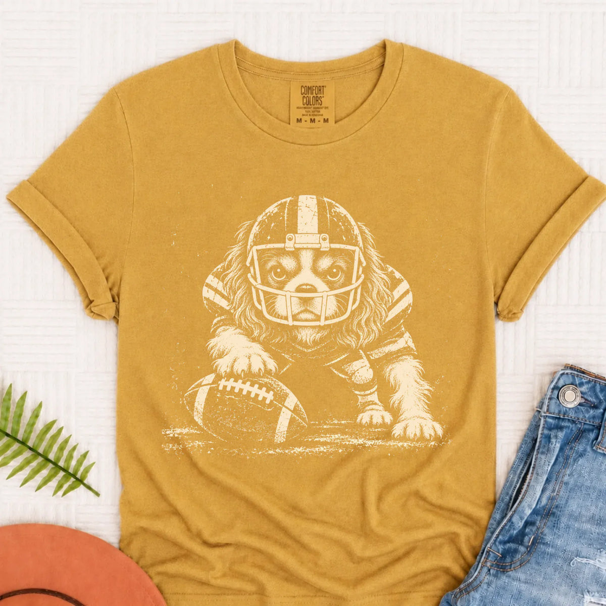 Cavalier Football Grunge Unisex TShirt Mustard