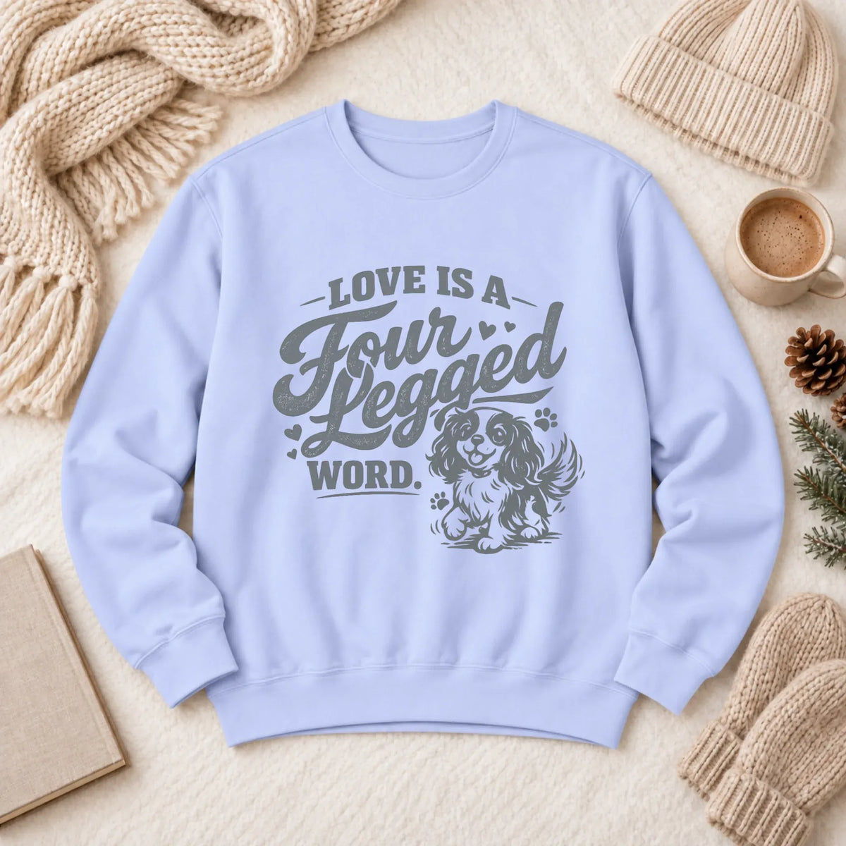 Cavalier Four Legged Love Unisex Sweatshirt Hydrangea