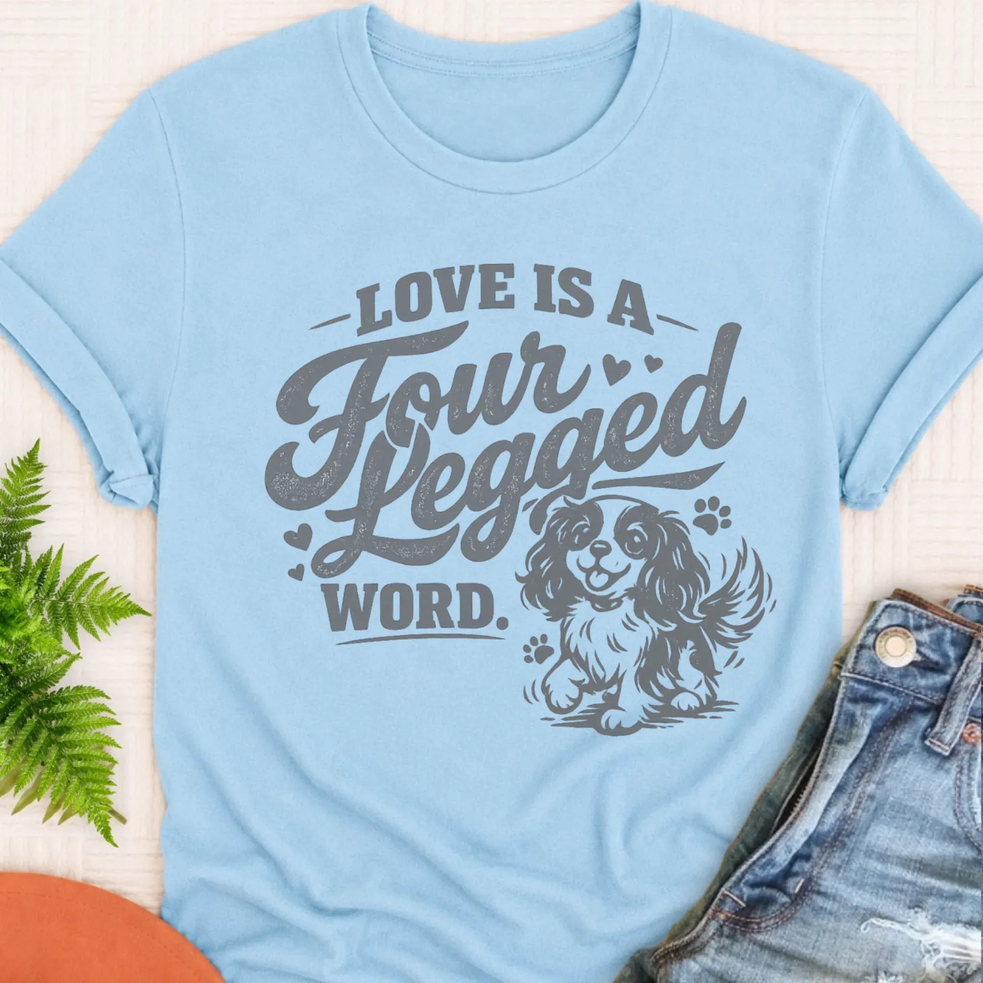 T-Shirt Chambray / S Cavalier Four Legged Love Unisex Tshirt