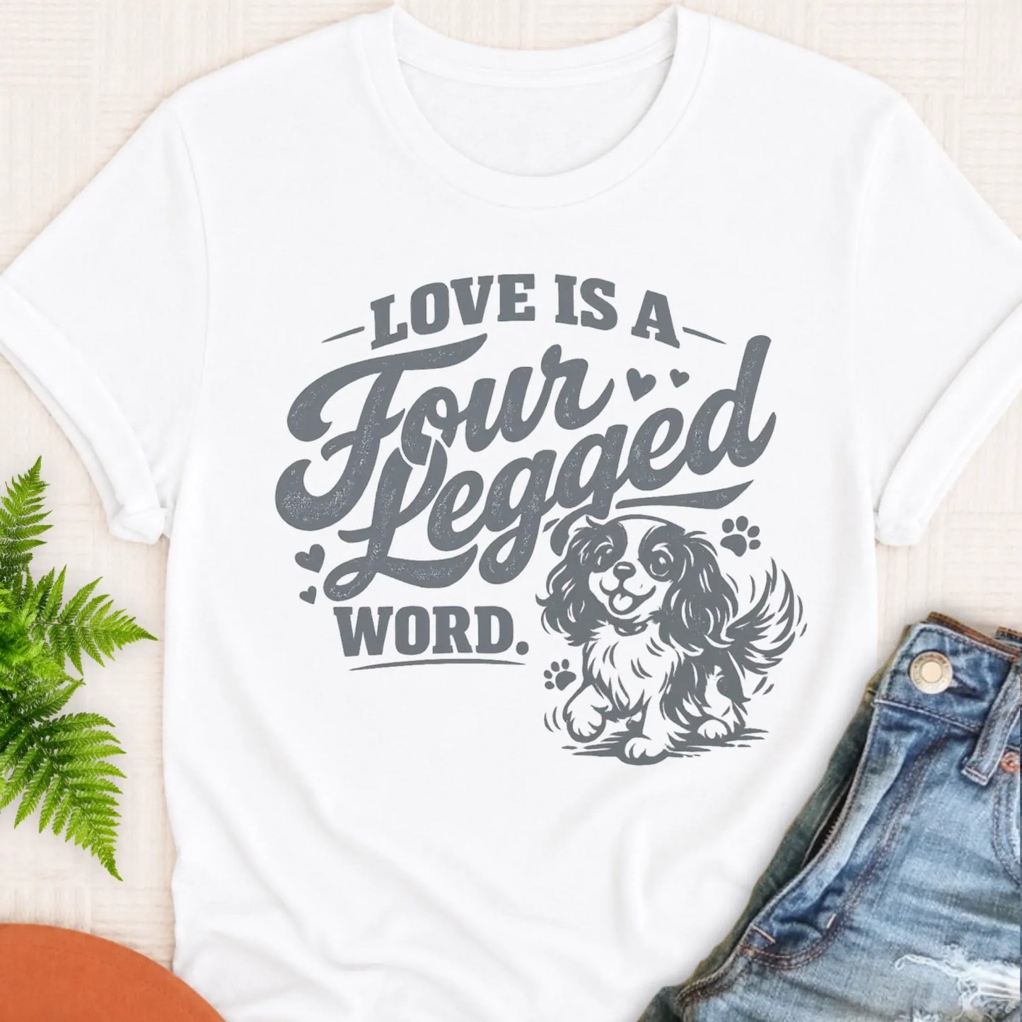 T-Shirt White / S Cavalier Four Legged Love Unisex Tshirt