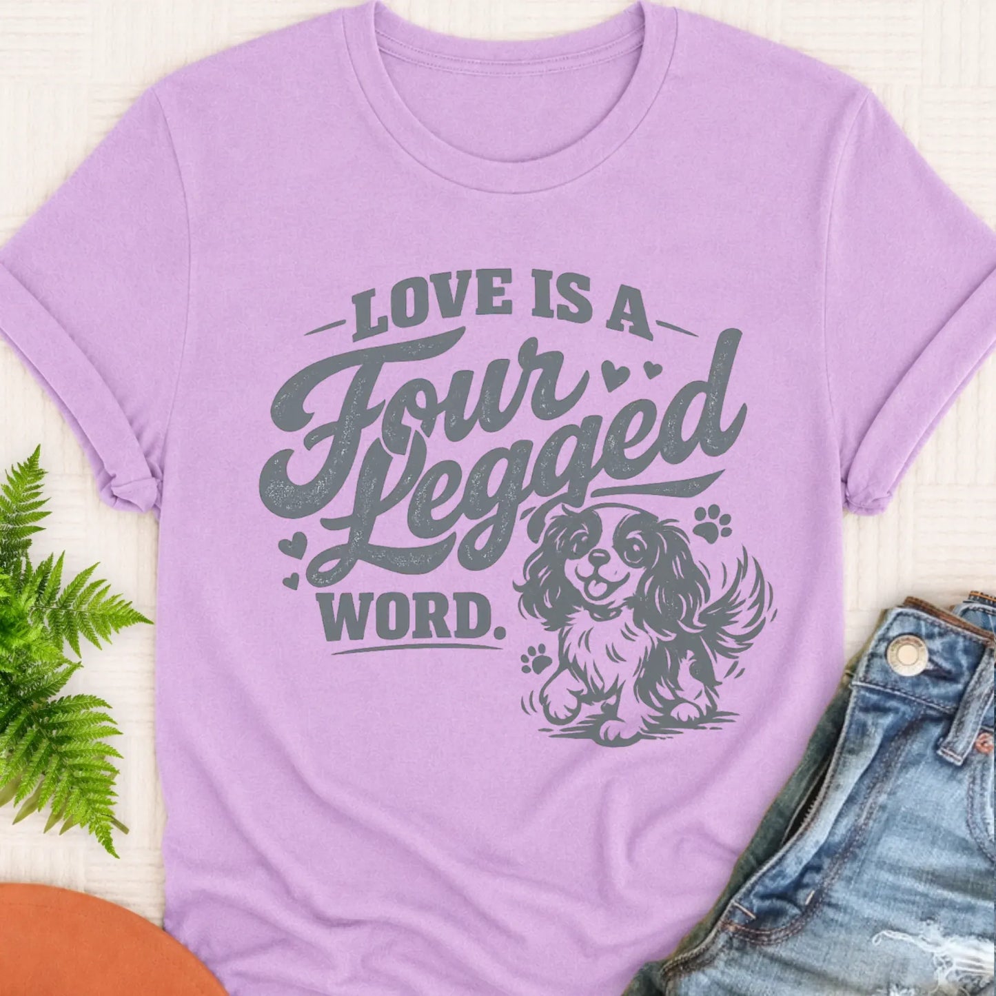 T-Shirt Orchid / S Cavalier Four Legged Love Unisex Tshirt