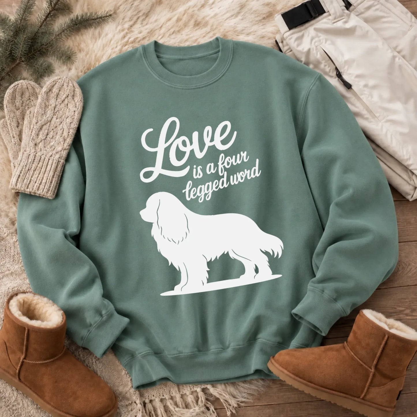 Sweatshirt Light Green / S Cavalier Four Legged Word Unisex Sweatshirt