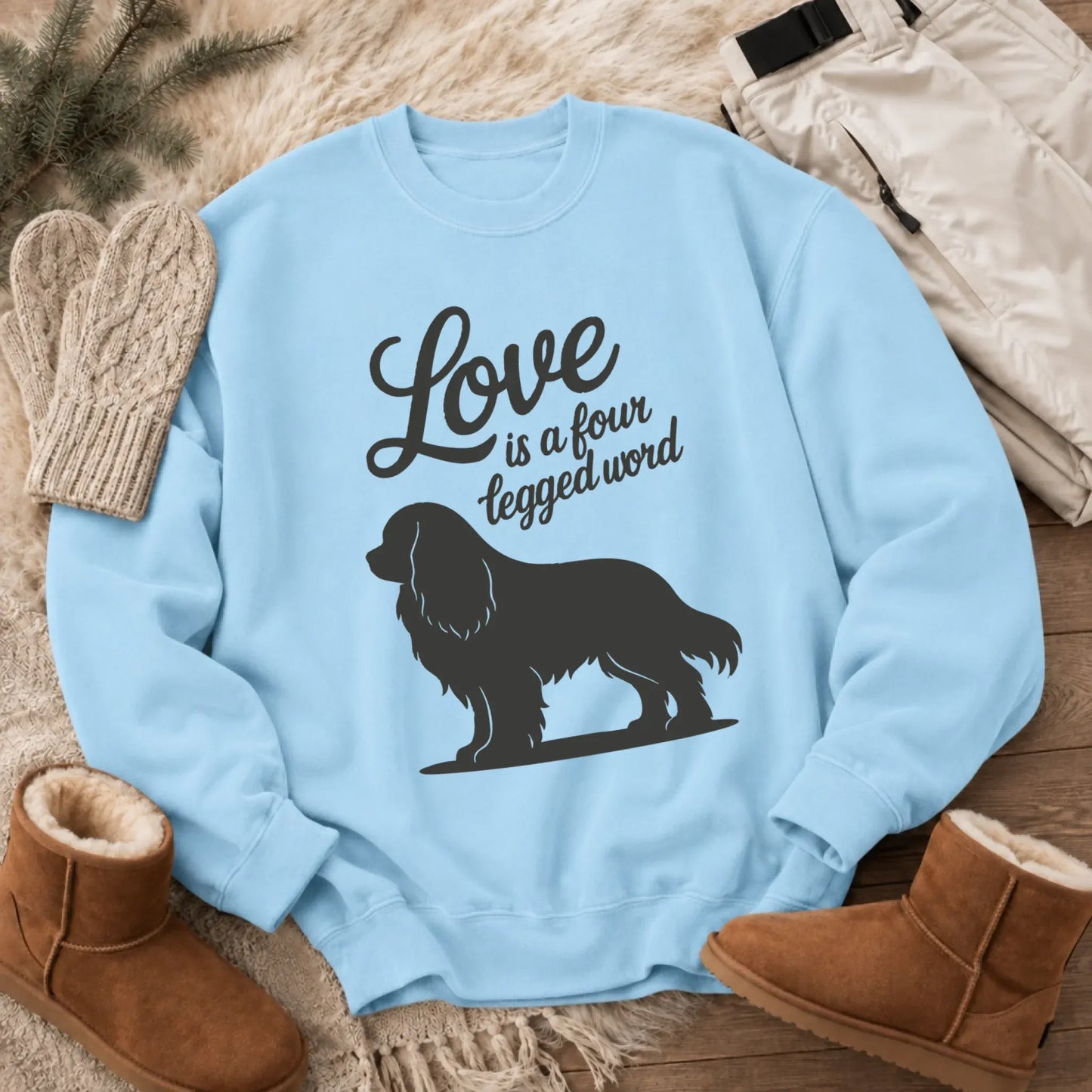 Sweatshirt Chambray / S Cavalier Four Legged Word Unisex Sweatshirt