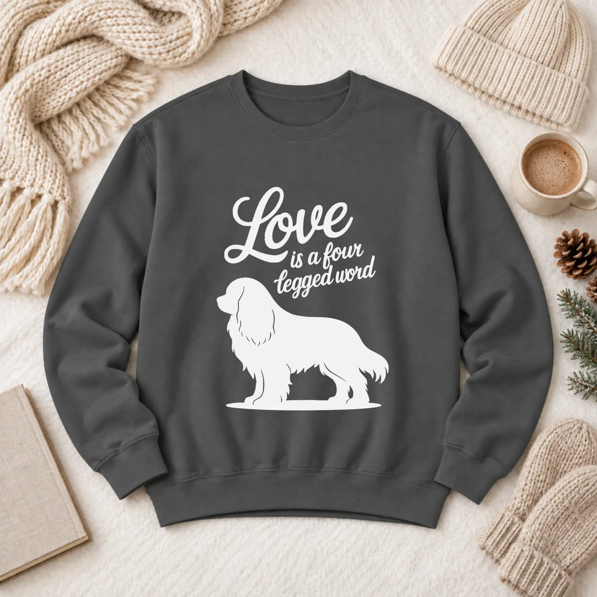 Cavalier Four Legged Word Unisex Sweatshirt Pepper