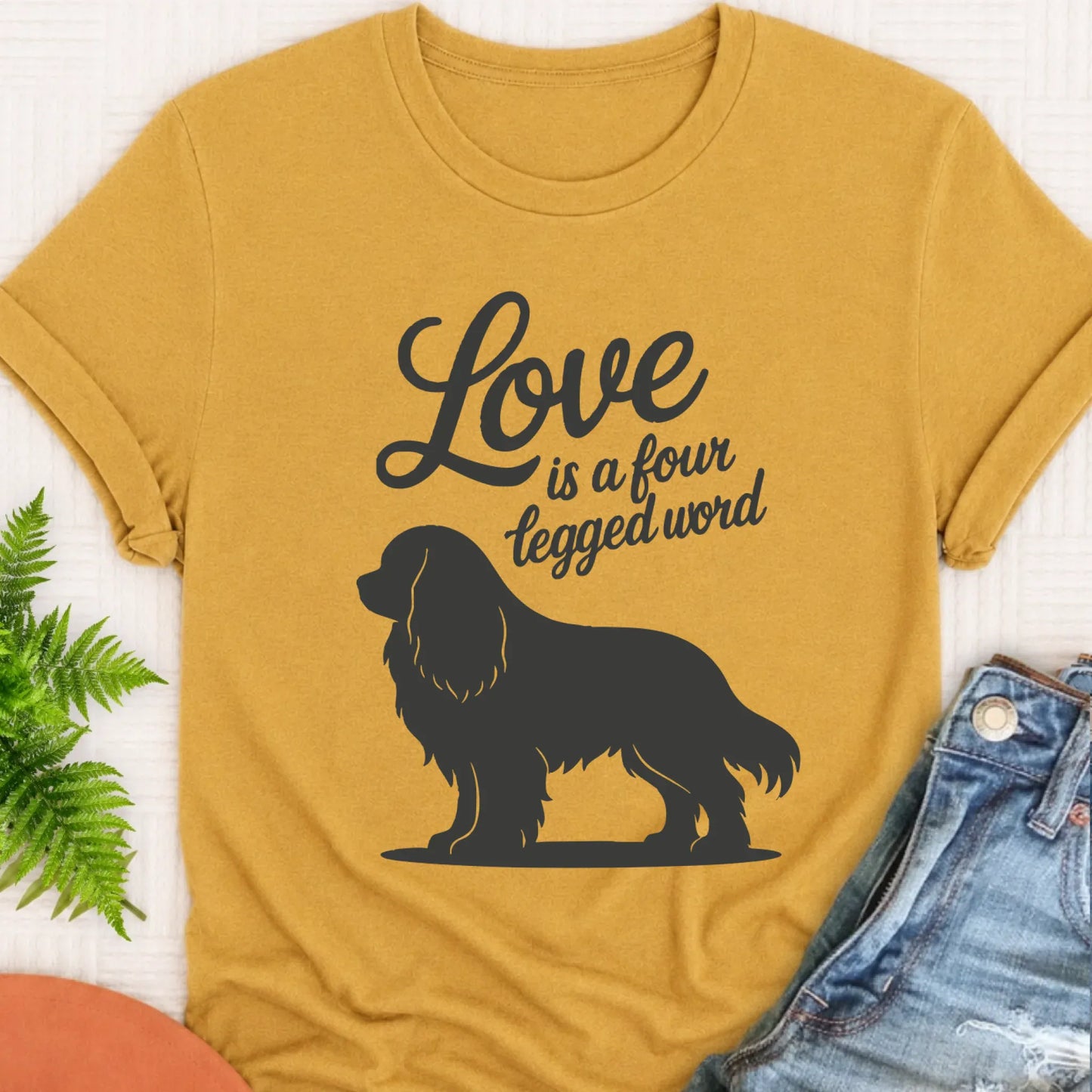 T-Shirt Mustard / S Cavalier Four Legged Word Unisex TShirt