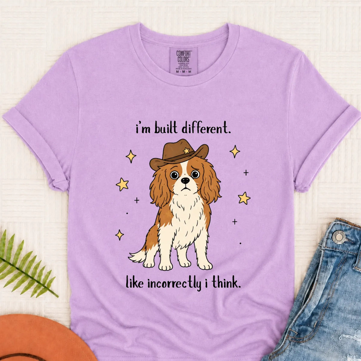 Cavalier Funny Built Different Unisex TShirt Orchid