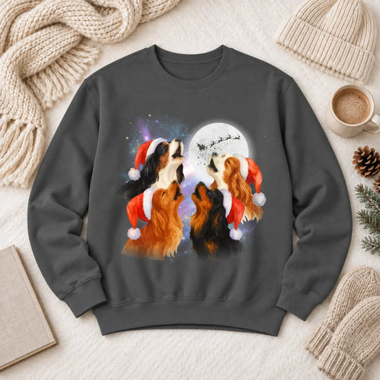 Cavalier Funny Christmas Howliday Unisex Sweatshirt Pepper