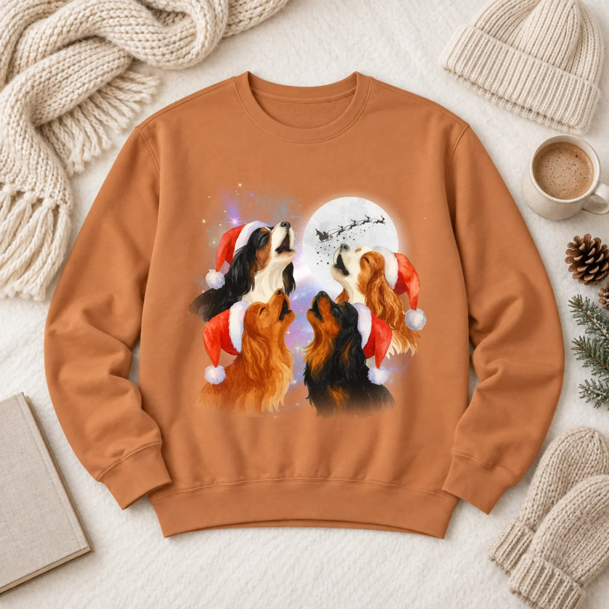 Cavalier Funny Christmas Howliday Unisex Sweatshirt Yam