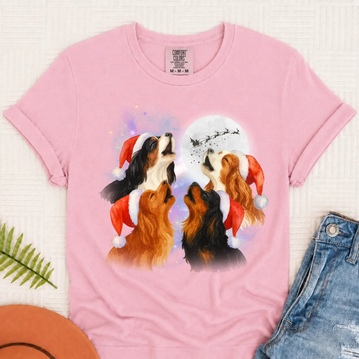 Cavalier Funny Christmas Howliday Unisex TShirt Blossom