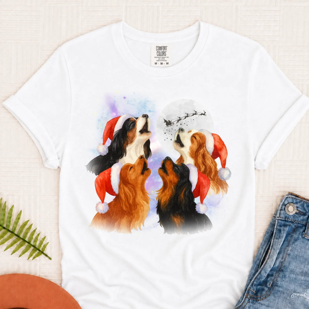 Cavalier Funny Christmas Howliday Unisex TShirt White