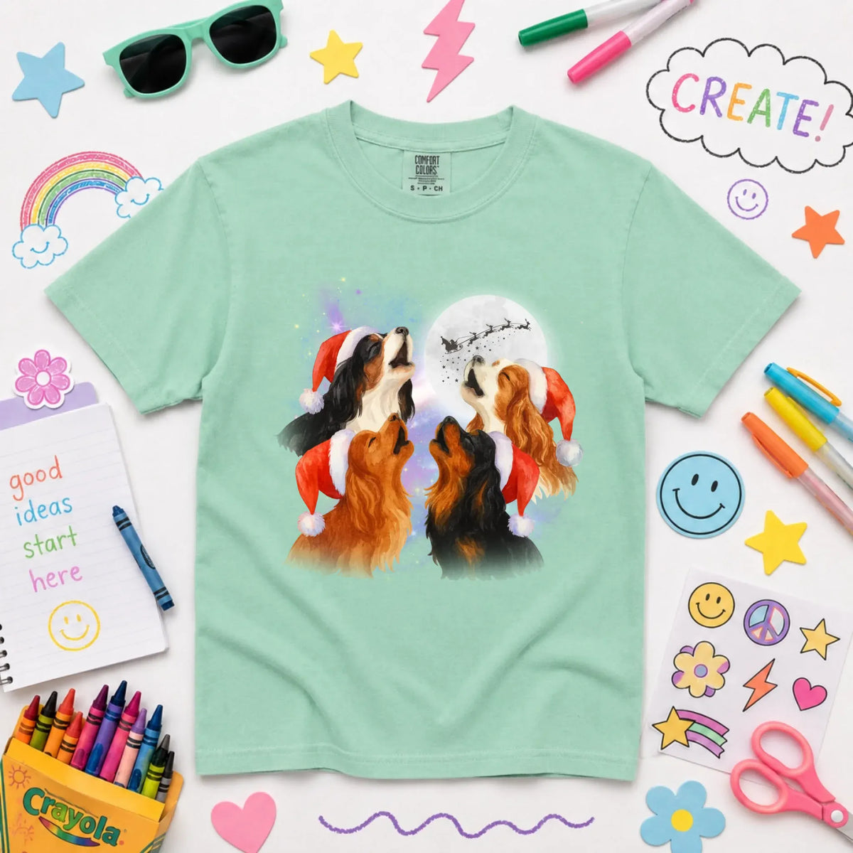 Cavalier Funny Christmas Howliday YOUTH Unisex TShirt NEW Youth Midweight Tee Island Reef
