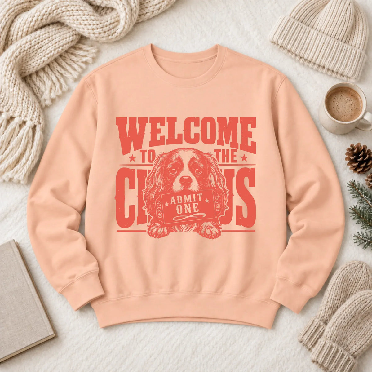 Cavalier Funny Circus Admit One Unisex Sweatshirt Neon Violet