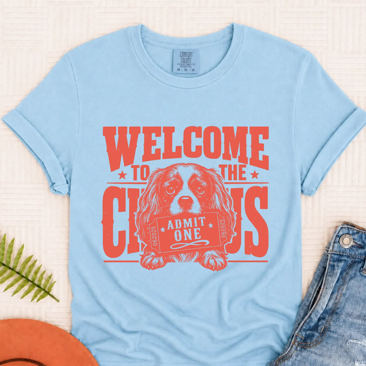 Cavalier Funny Circus Admit One Unisex Tshirt Chambray