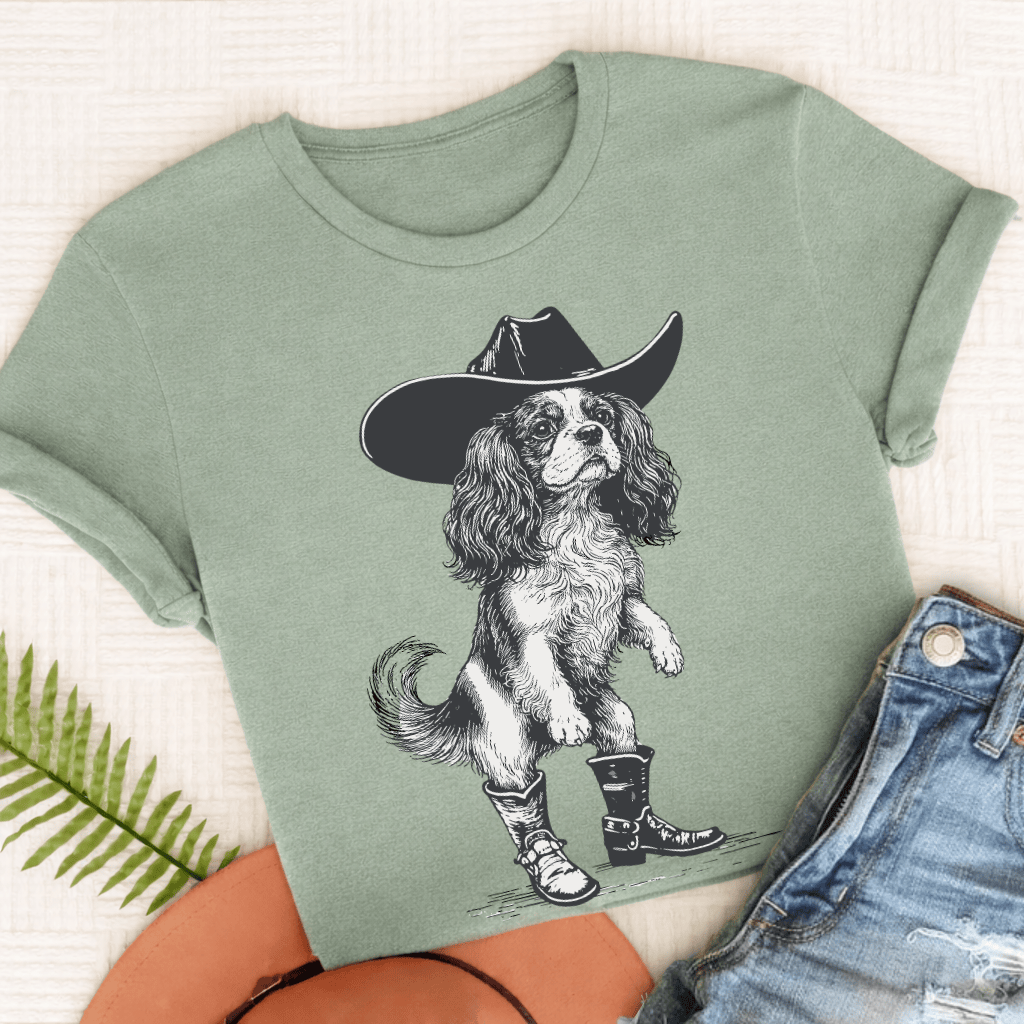 Cavalier Funny Cowboy Unisex TShirt Comfort Colors Bay