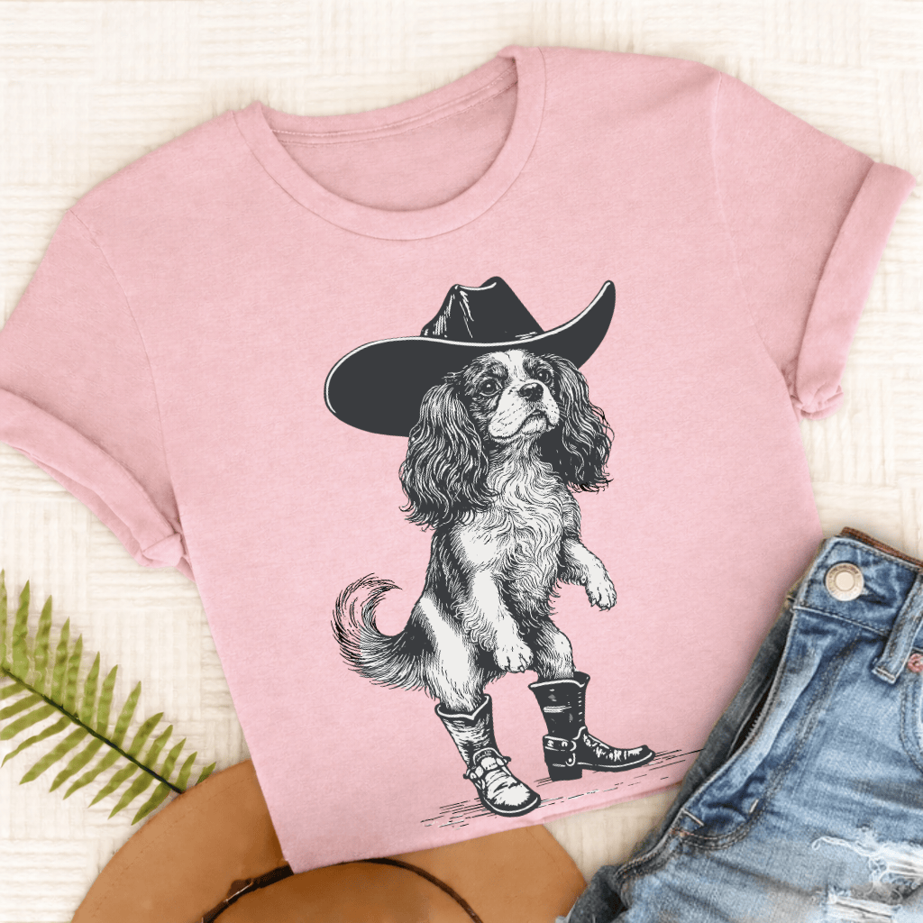 Cavalier Funny Cowboy Unisex TShirt Comfort Colors Blossom