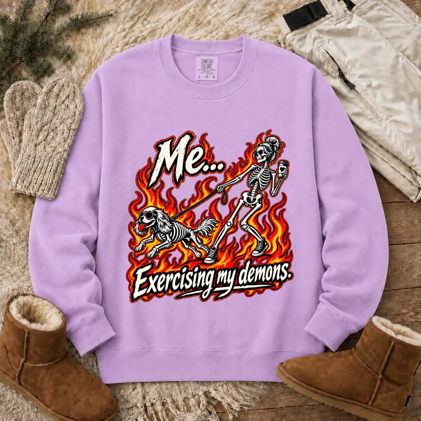 Sweatshirt Orchid / S Cavalier Funny Demons Halloween Unisex Sweatshirt