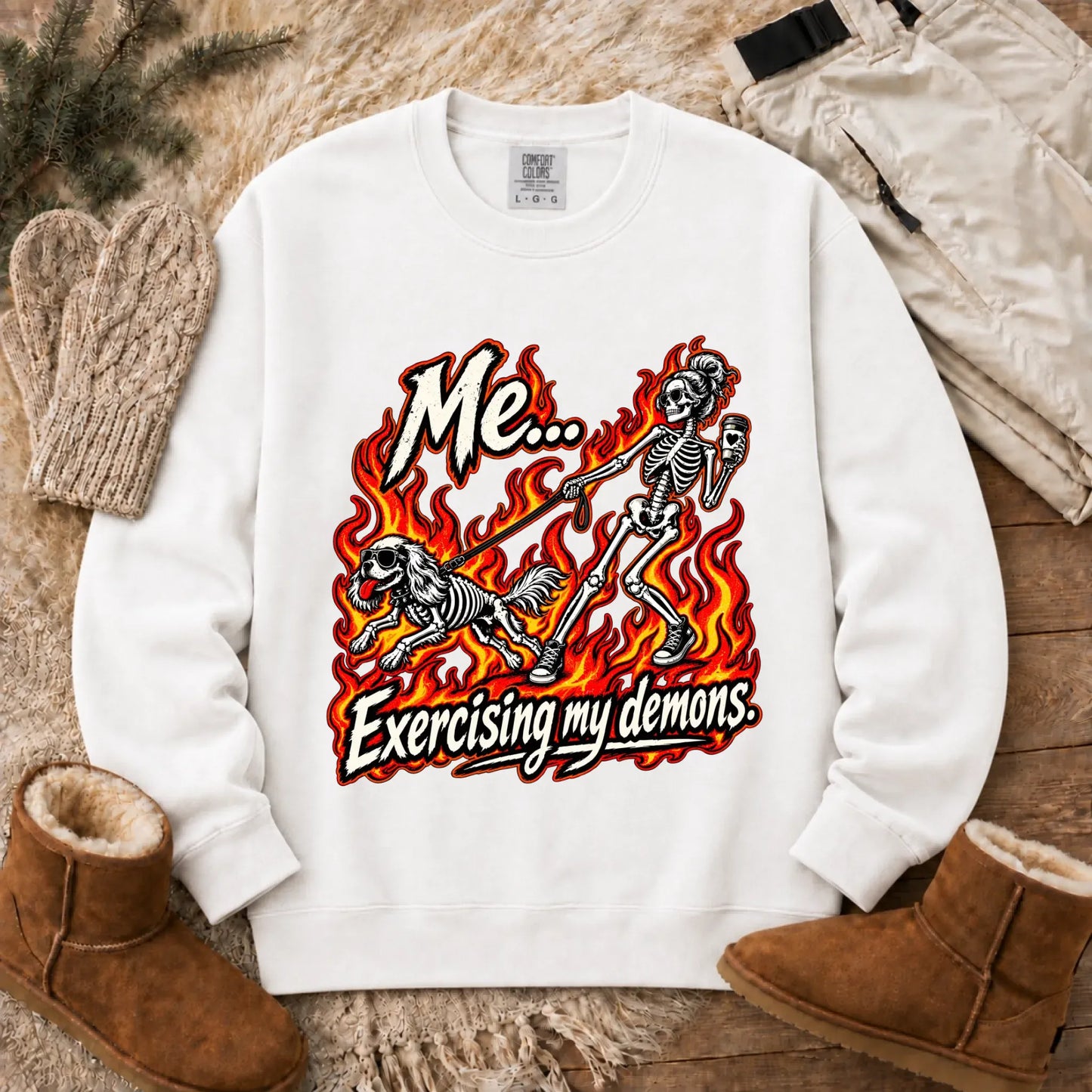 Sweatshirt White / S Cavalier Funny Demons Halloween Unisex Sweatshirt