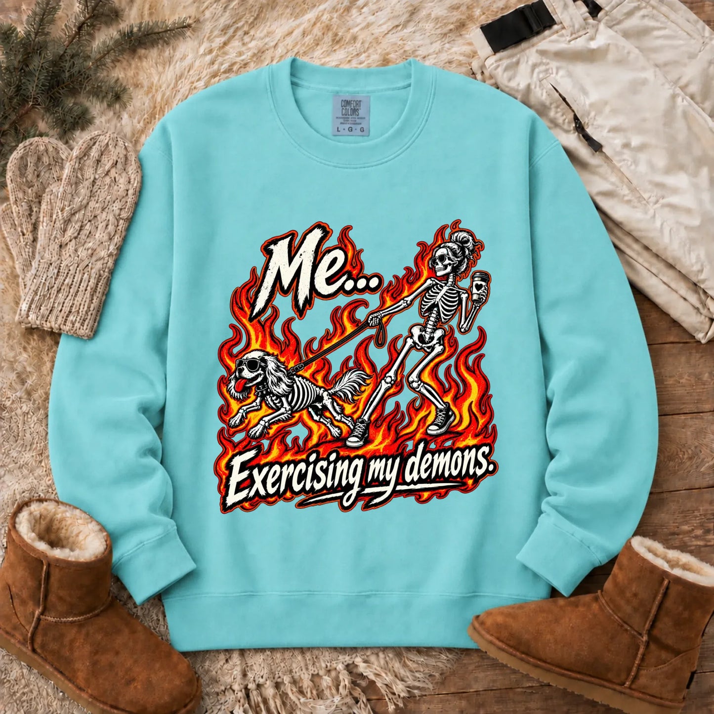 Sweatshirt Chalky Mint / S Cavalier Funny Demons Halloween Unisex Sweatshirt