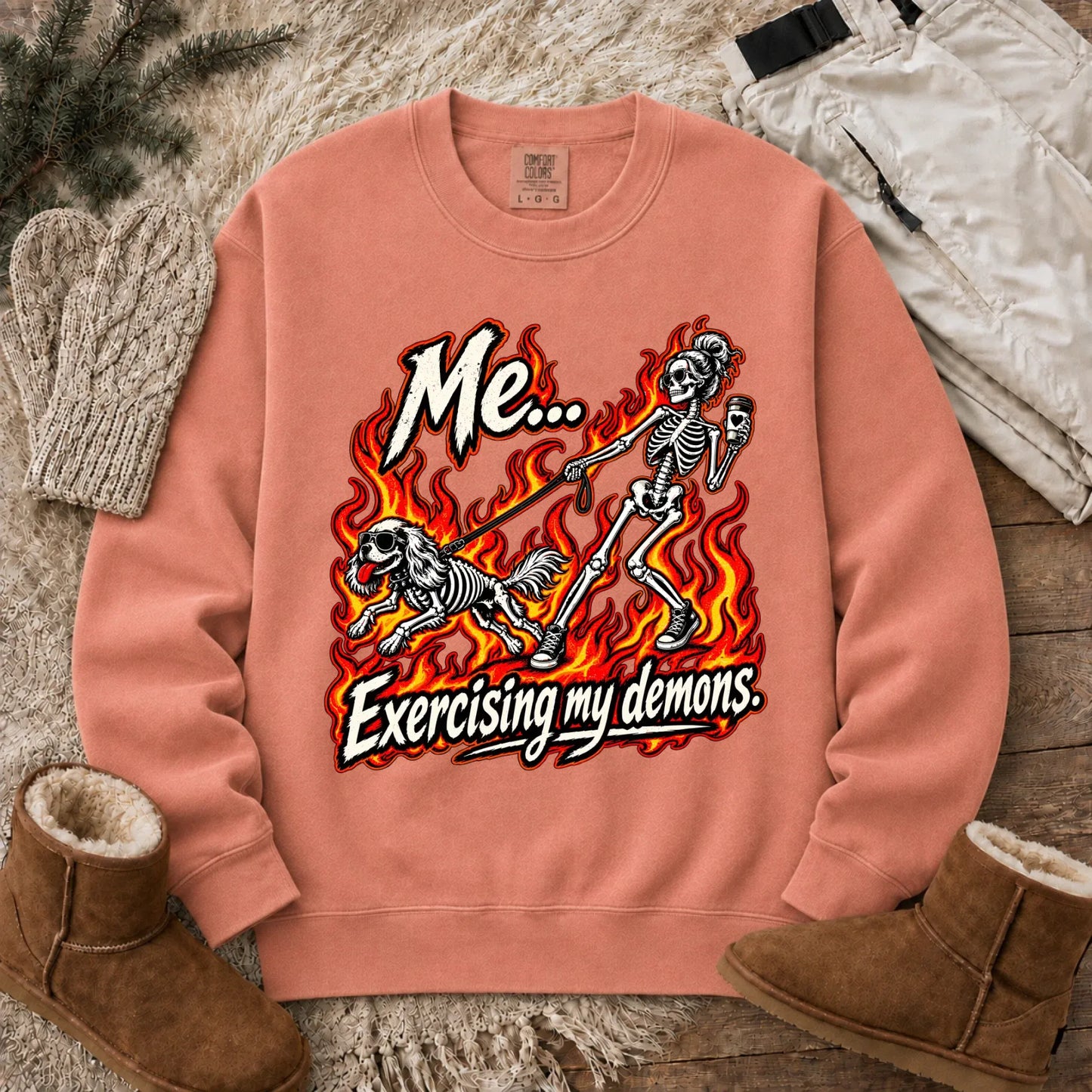 Sweatshirt Terracotta / S Cavalier Funny Demons Halloween Unisex Sweatshirt