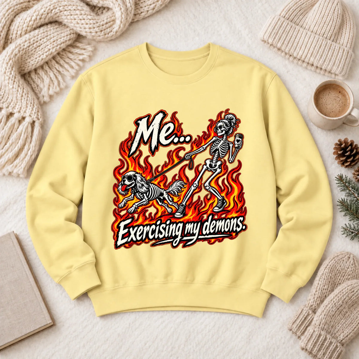 Cavalier Funny Demons Halloween Unisex Sweatshirt Butter