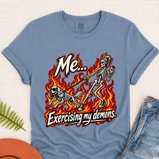 T-Shirt Blue Jean / S Cavalier Funny Demons Halloween Unisex Tshirt