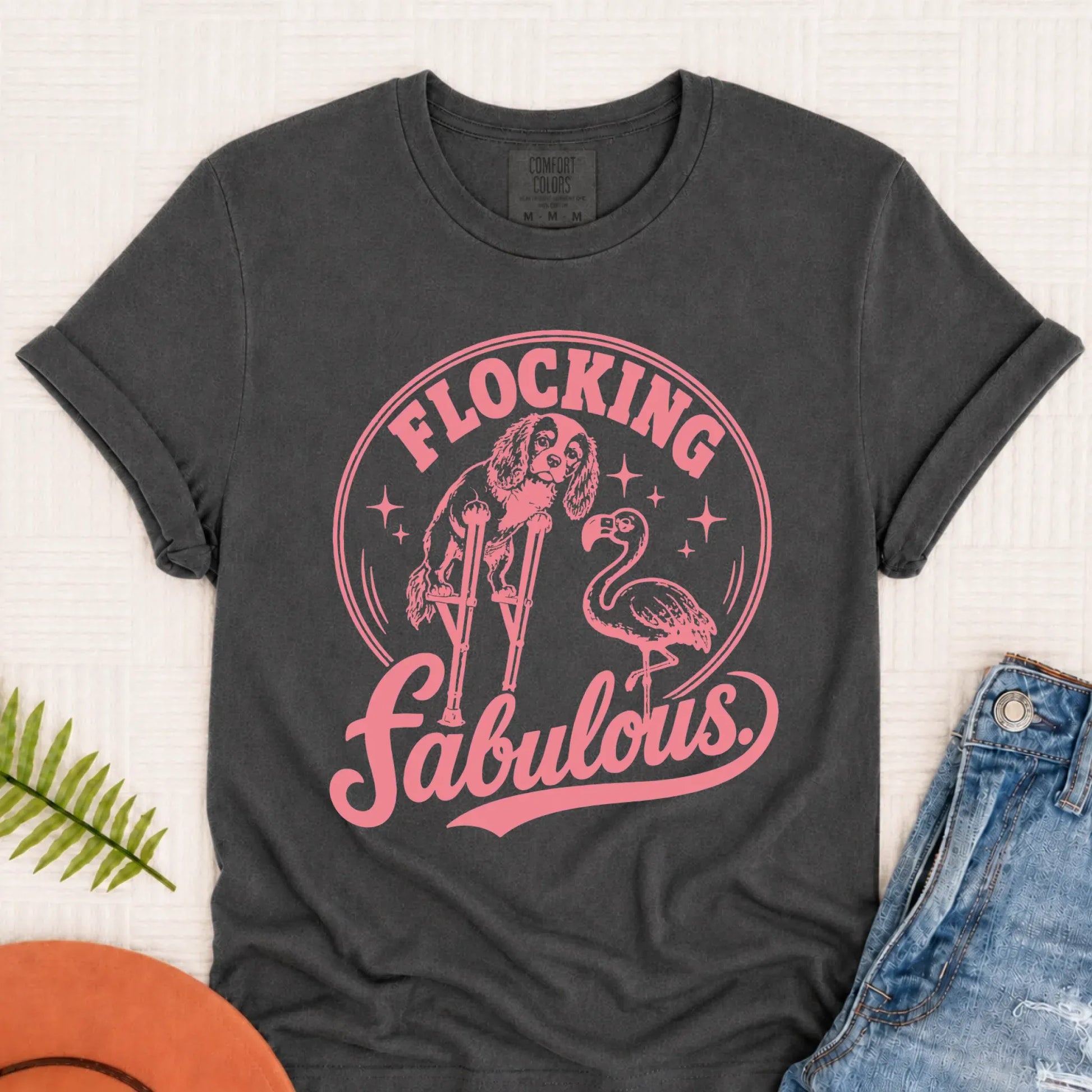 Cavalier Funny Florida Flamingo Unisex TShirt Pepper
