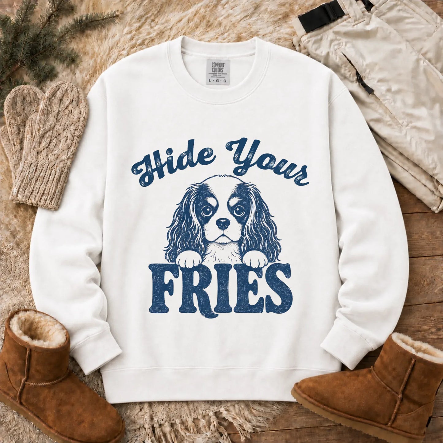 Sweatshirt White / S Cavalier Funny Foodie Fries Unisex Sweatshirt