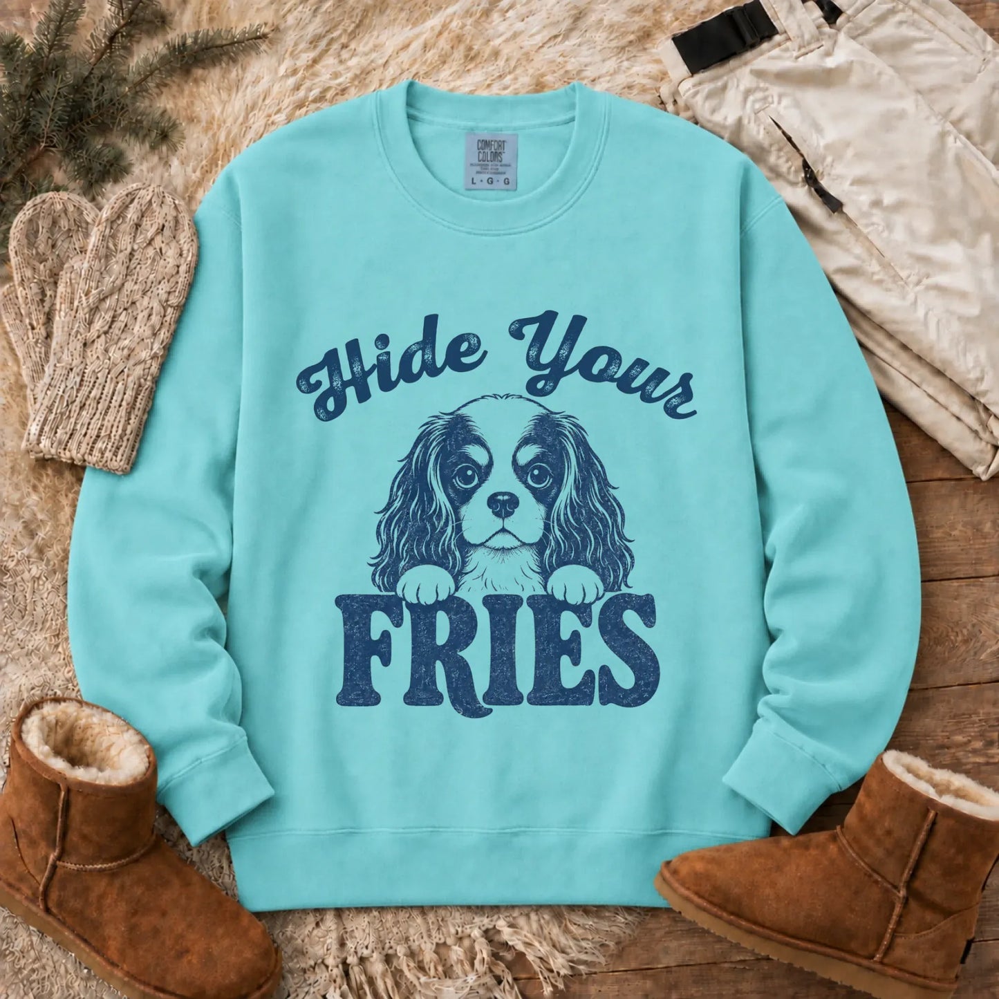 Sweatshirt Chalky Mint / S Cavalier Funny Foodie Fries Unisex Sweatshirt