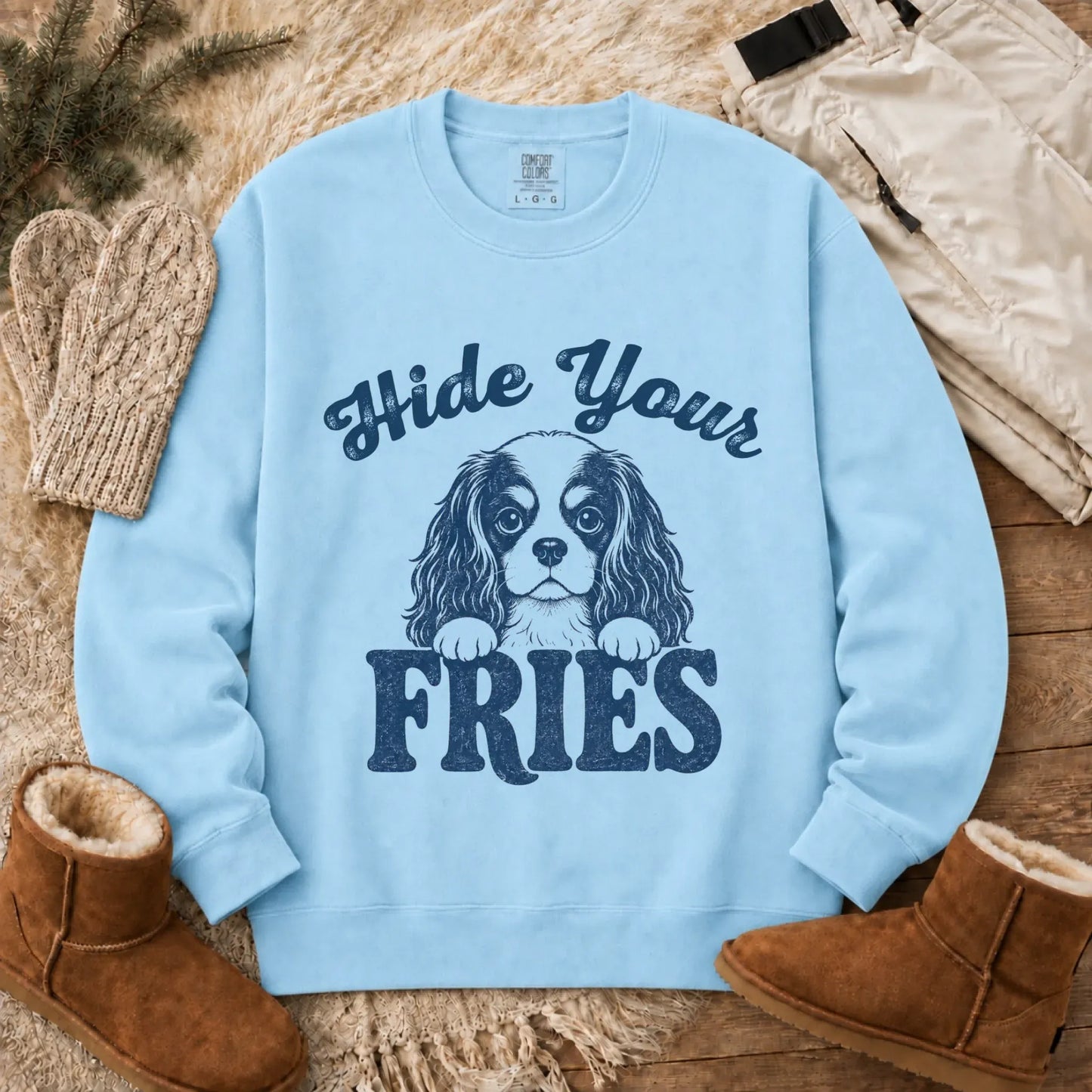 Sweatshirt Chambray / S Cavalier Funny Foodie Fries Unisex Sweatshirt