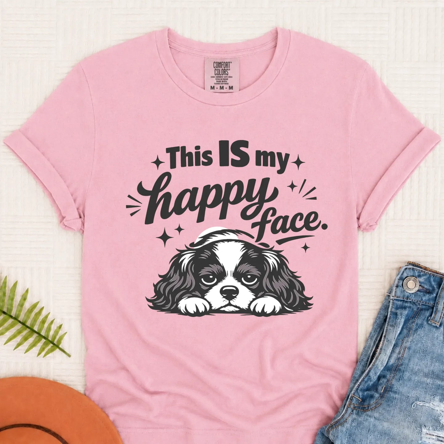 Cavalier Funny Happy Face Unisex TShirt Blossom