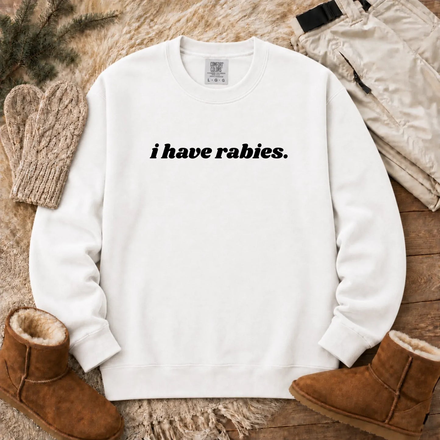 Sweatshirt White / S Cavalier Funny I Have Rabies Unisex Sweatshirt