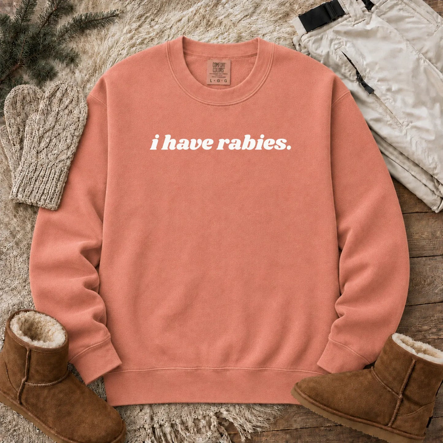 Sweatshirt Terracotta / S Cavalier Funny I Have Rabies Unisex Sweatshirt